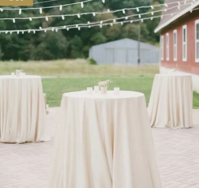 30" Cocktail Table + Polyester Linen