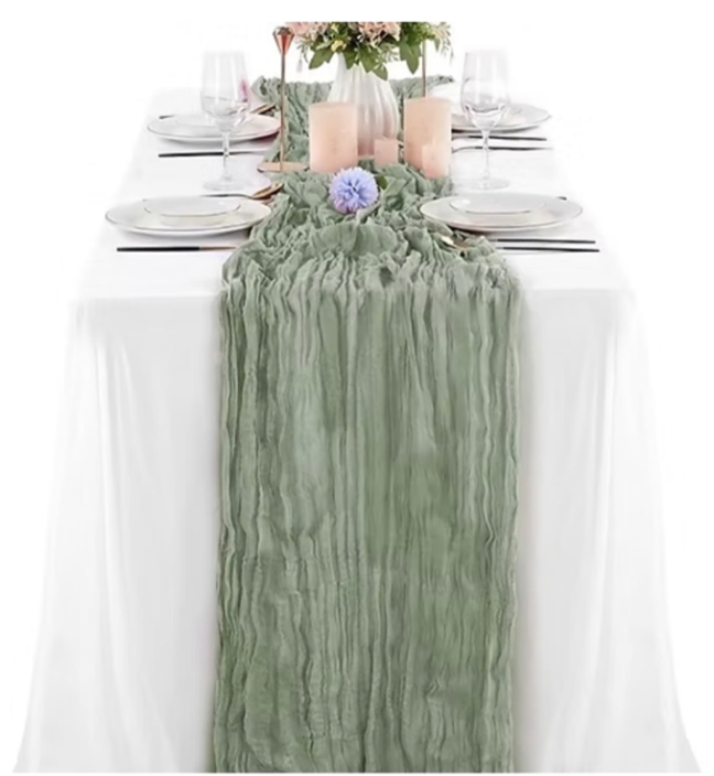 Sage Green Chiffon Runners
